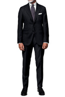 Image of a Midnight-Blue Worsted Micropattern Merino Wool Blazers Fabric