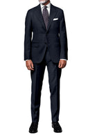 Image of a Midnight-Blue Worsted Micropattern Merino Wool Blazers Fabric