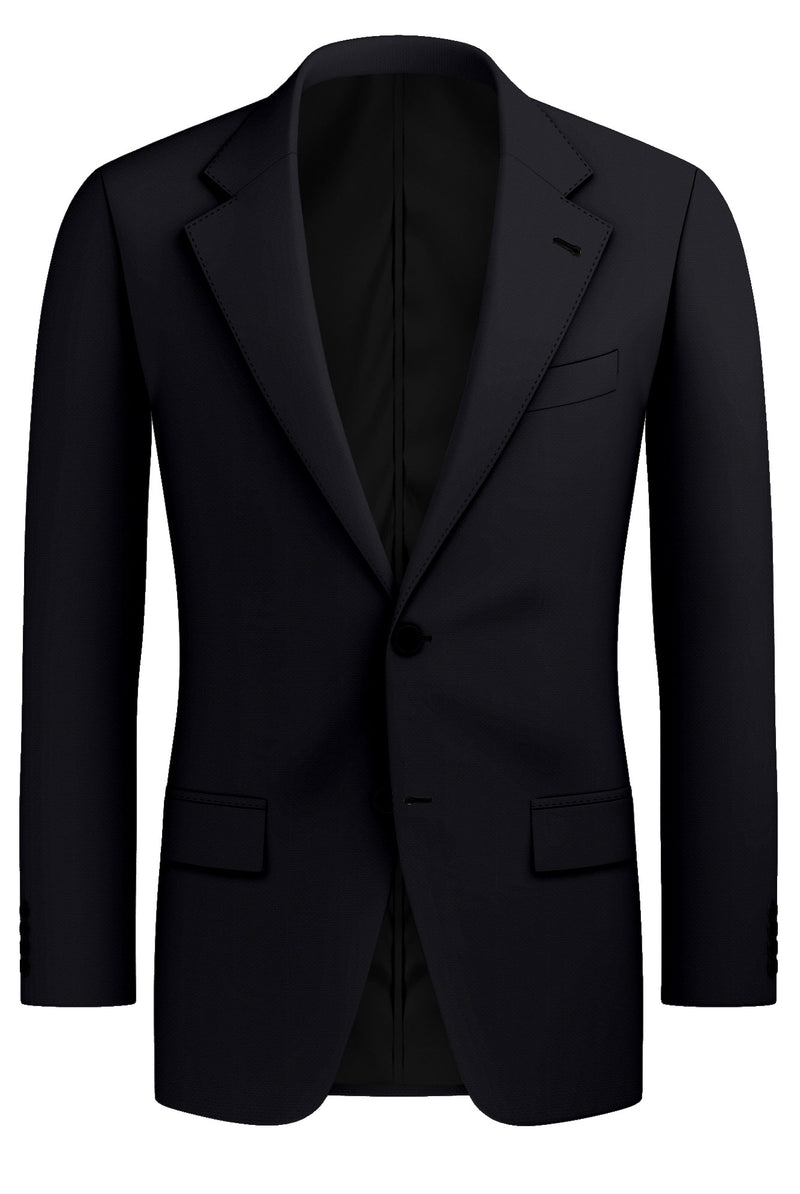 Image of a Midnight-Blue Worsted Micropattern Merino Wool Blazers Fabric