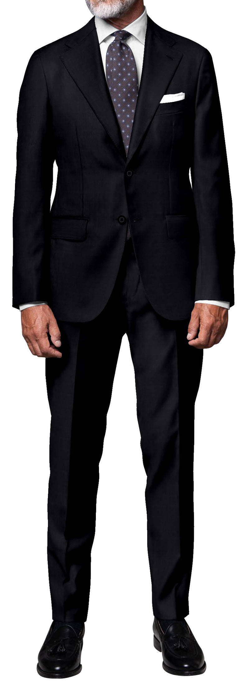 Image of a Midnight-Blue Worsted Solids Merino Wool Blazers Fabric