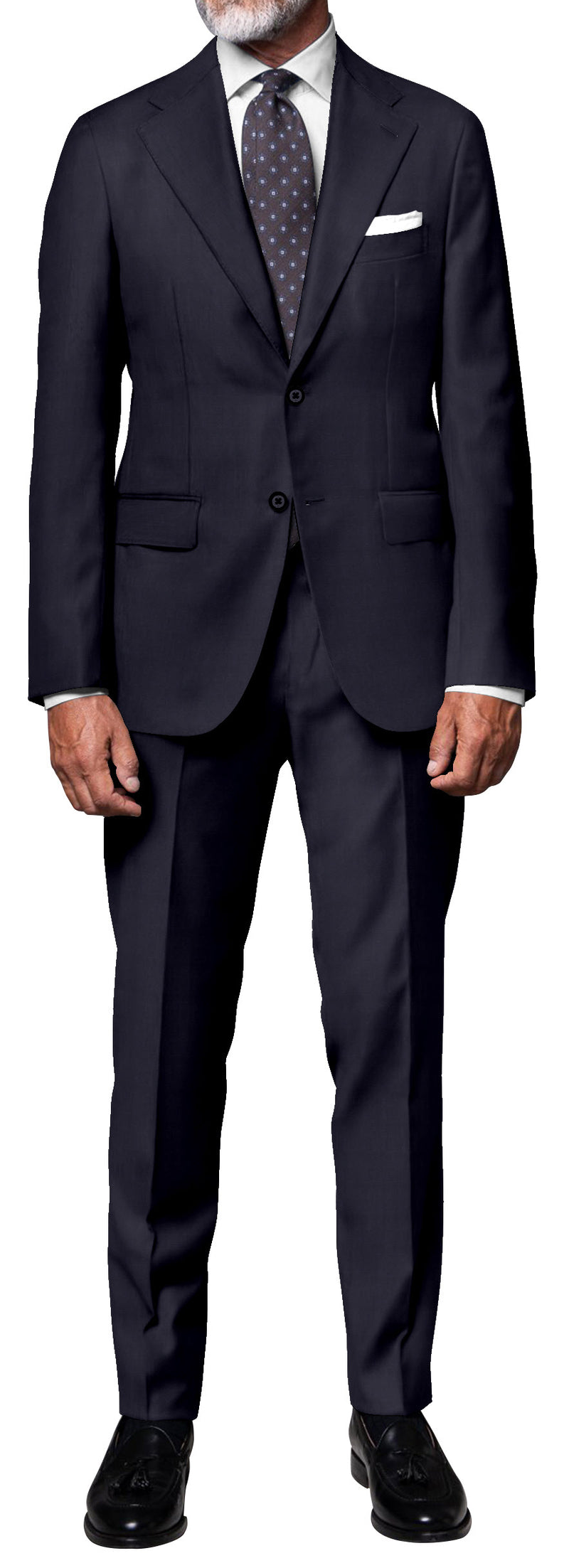 Image of a Midnight-Blue Worsted Solids Merino Wool Blazers Fabric
