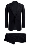 Image of a Midnight-Blue Worsted Solids Merino Wool Suiting Fabric