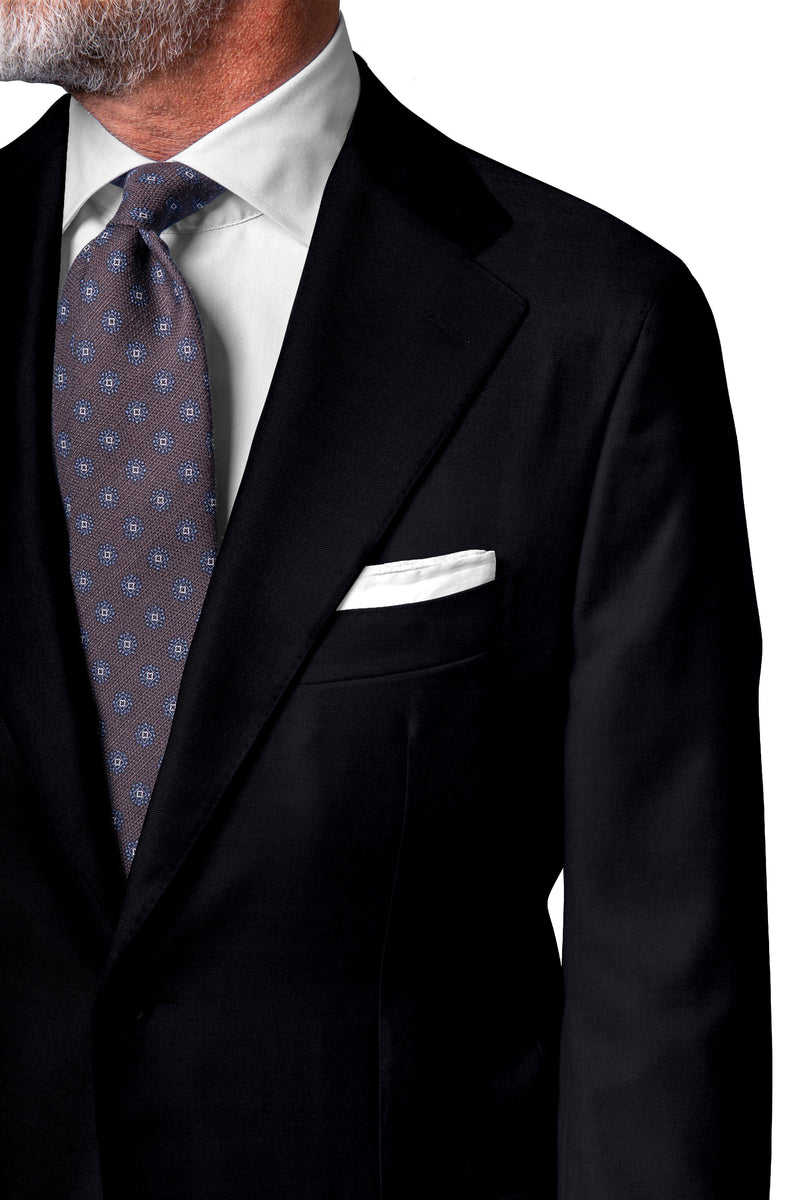 Image of a Midnight-Blue Worsted Solids Merino Wool Suiting Fabric