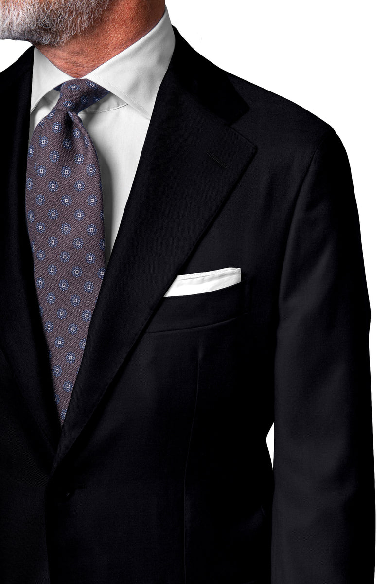 Image of a Midnight-Blue Worsted Solids Merino Wool Suiting Fabric