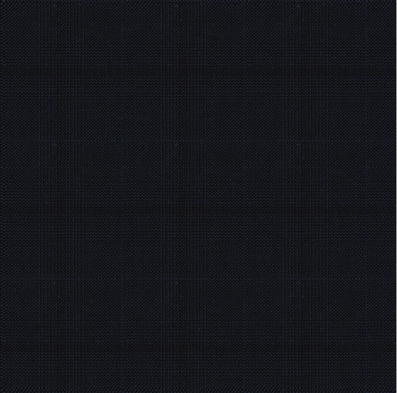 Image of a Navy-Blue & Black Worsted Checks Merino Wool Suiting Fabric