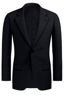Image of a Navy-Blue & Black Worsted Micropattern Merino Wool Blazers Fabric