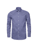 Image of a Navy-Blue & Blue Satin Prints Giza Cotton Shirting Fabric