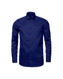 Image of a Navy-Blue & Blue Satin Prints Giza Cotton Shirting Fabric