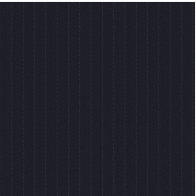 Image of a Navy-Blue & Blue Worsted Stripes Merino Wool Pants Fabric