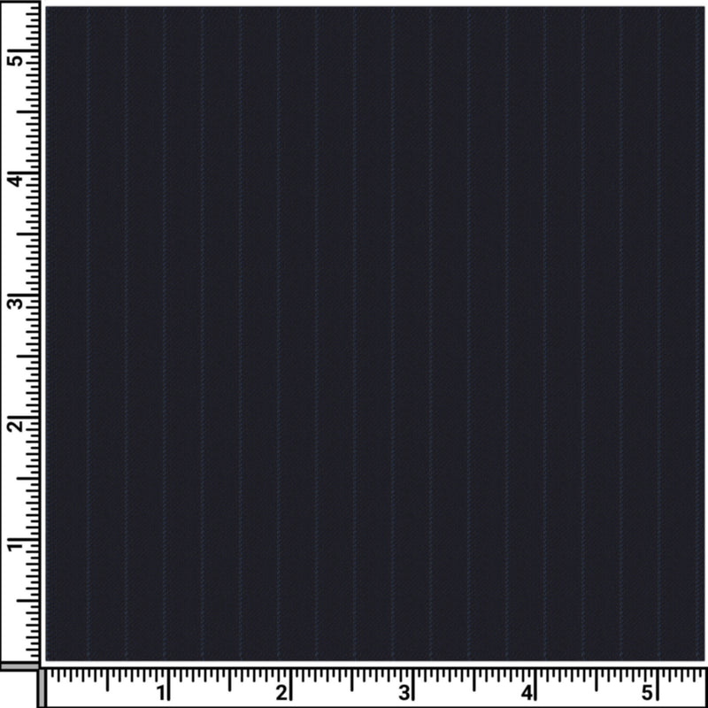 Image of a Navy-Blue & Blue Worsted Stripes Merino Wool Pants Fabric