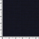 Image of a Navy-Blue & Brown Worsted Checks Merino Wool Pants Fabric