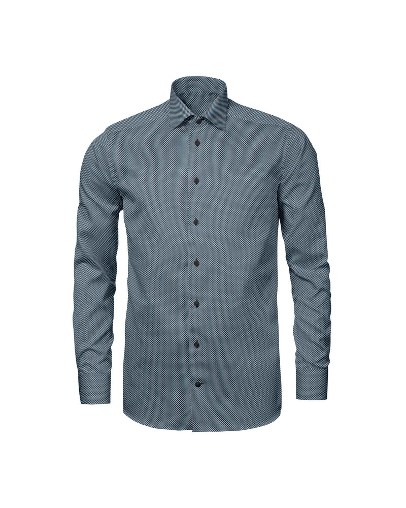Image of a Navy-Blue & Green Satin Prints Giza Cotton Shirting Fabric