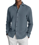 Image of a Navy-Blue & Green Satin Prints Giza Cotton Shirting Fabric