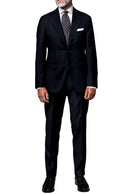 Image of a Navy-Blue & Mid-Blue Worsted Checks Merino Wool Blazers Fabric