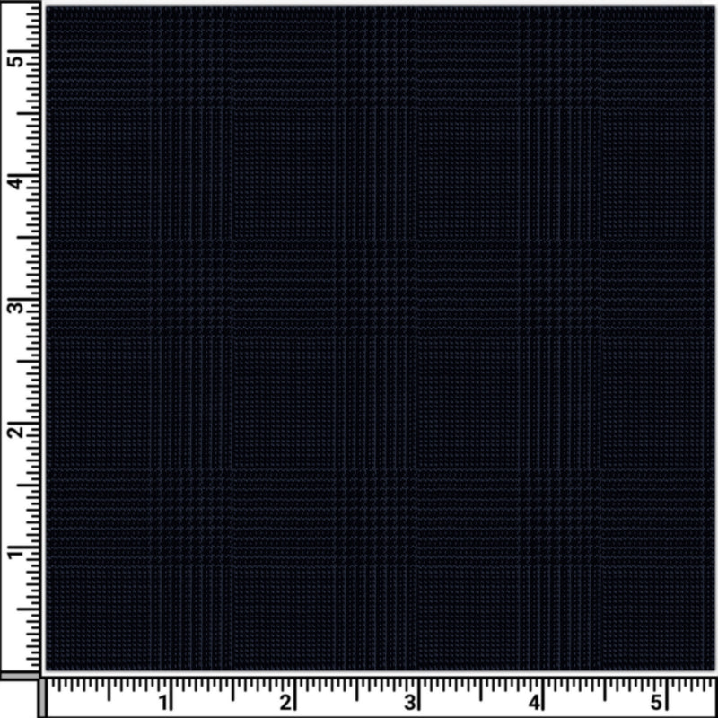 Image of a Navy-Blue & Mid-Blue Worsted Checks Merino Wool Pants Fabric