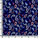 Image of a Navy-Blue & Orange Satin Prints Giza Cotton Shirting Fabric