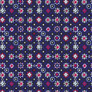 Image of a Navy-Blue & Pink Satin Prints Giza Cotton Shirting Fabric