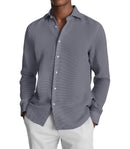 Image of a Navy-Blue & White Poplin Prints Giza Cotton Shirting Fabric