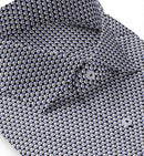 Image of a Navy-Blue & White Poplin Prints Giza Cotton Shirting Fabric