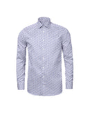 Image of a Navy-Blue & White Poplin Prints Giza Cotton Shirting Fabric