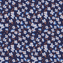 Image of a Navy-Blue & White Satin Prints Giza Cotton Shirting Fabric