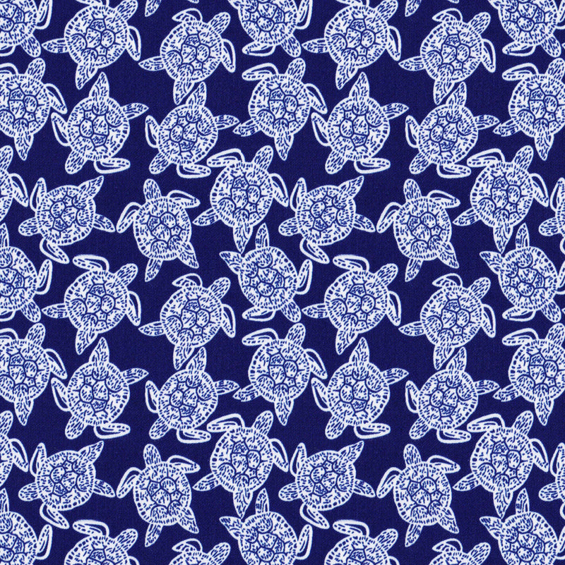Image of a Navy-Blue & White Satin Prints Giza Cotton Shirting Fabric