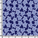 Image of a Navy-Blue & White Satin Prints Giza Cotton Shirting Fabric