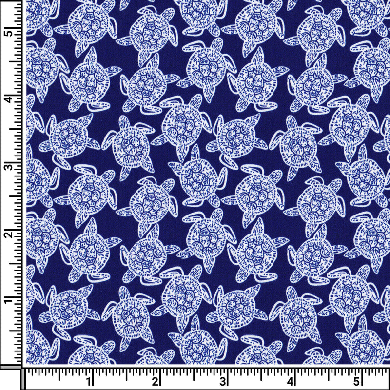 Image of a Navy-Blue & White Satin Prints Giza Cotton Shirting Fabric