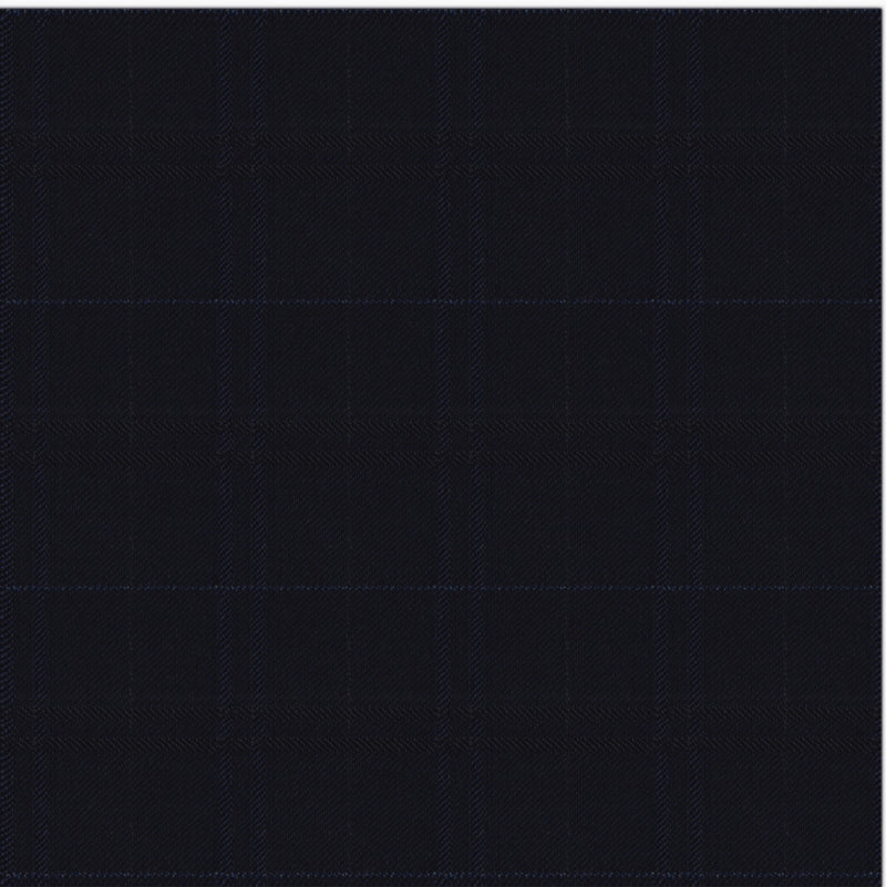 Image of a Navy-Blue & White Worsted Checks Merino Wool Pants Fabric