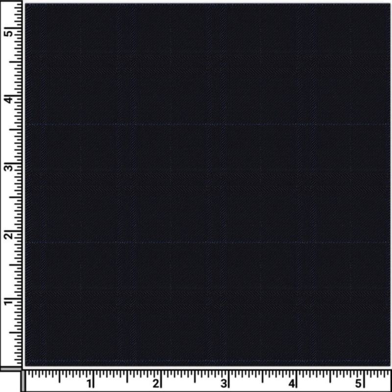 Image of a Navy-Blue & White Worsted Checks Merino Wool Pants Fabric