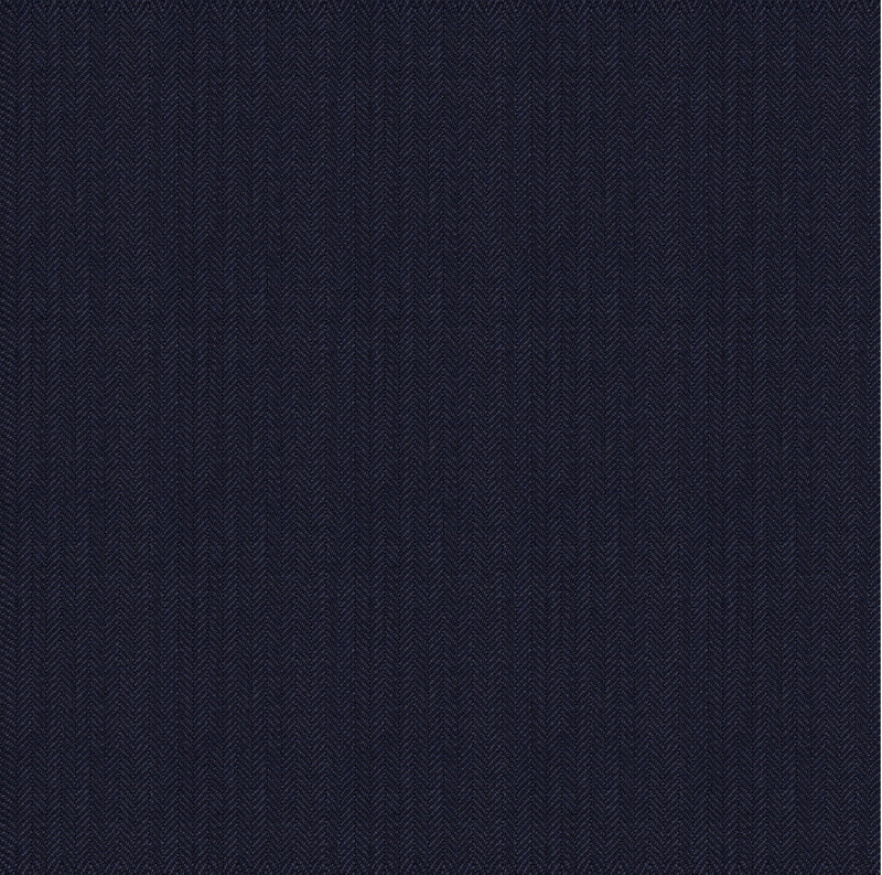 Image of a Navy-Blue Worsted Herring Bone Merino Wool Blazers Fabric