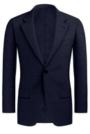 Image of a Navy-Blue Worsted Micropattern Merino Wool Blazers Fabric