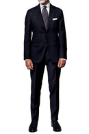 Image of a Navy-Blue Worsted Solids Merino Wool Pants Fabric