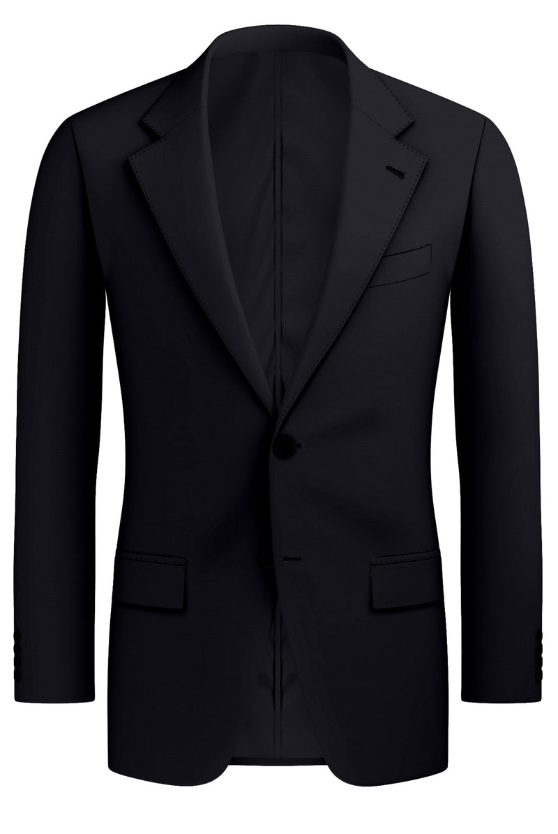 Image of a Navy-Blue Worsted Twill Merino Wool Blazers Fabric