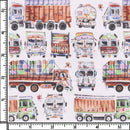 Image of a Orange & Lime Satin Prints Giza Cotton Shirting Fabric