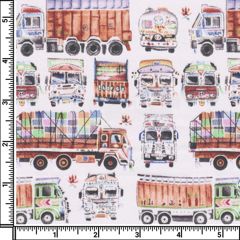 Image of a Orange & Lime Satin Prints Giza Cotton Shirting Fabric