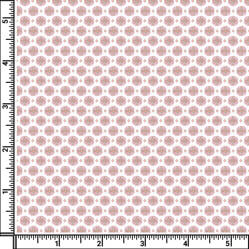 Image of a Pink & Turquoise Satin Prints Giza Cotton Shirting Fabric