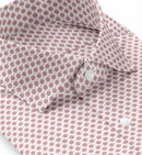 Image of a Pink & Turquoise Satin Prints Giza Cotton Shirting Fabric