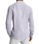 Image of a Pink & White Poplin Prints Giza Cotton Shirting Fabric