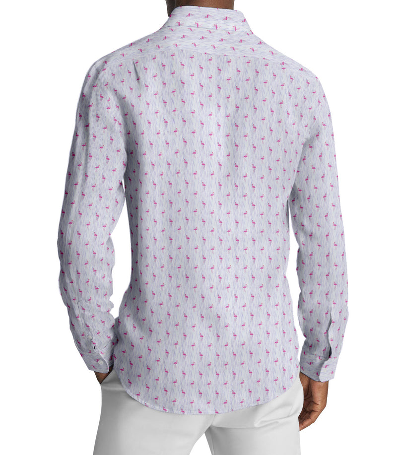 Image of a Pink & White Poplin Prints Giza Cotton Shirting Fabric