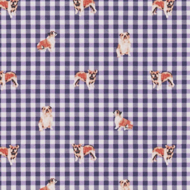 Image of a Purple & Orange Poplin Prints Giza Cotton Shirting Fabric