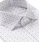Image of a Purple & White Satin Prints Giza Cotton Shirting Fabric