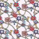 Image of a Red & Blue Satin Prints Giza Cotton Shirting Fabric