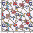 Image of a Red & Blue Satin Prints Giza Cotton Shirting Fabric