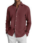 Image of a Red & Brown Satin Prints Giza Cotton Shirting Fabric