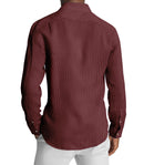 Image of a Red & Brown Satin Prints Giza Cotton Shirting Fabric