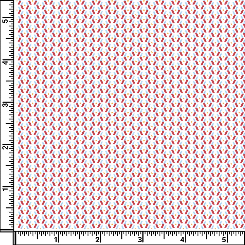 Image of a Red & White Satin Prints Giza Cotton Shirting Fabric
