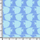 Image of a Sky-Blue & Blue End on End Prints Cotton Linen Blend Shirting Fabric