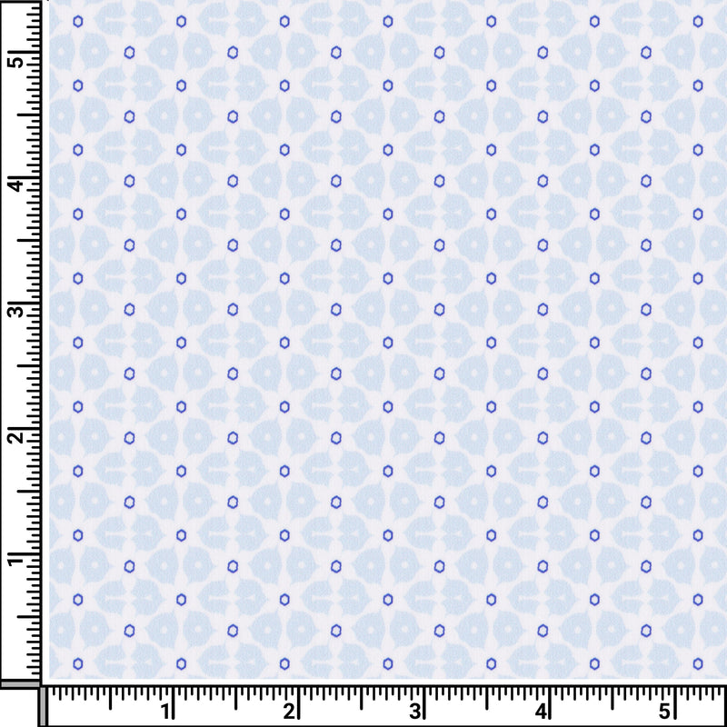 Image of a Sky-Blue & Blue Satin Prints Giza Cotton Shirting Fabric
