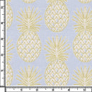 Image of a Sky-Blue & Green End on End Prints Cotton Linen Blend Shirting Fabric
